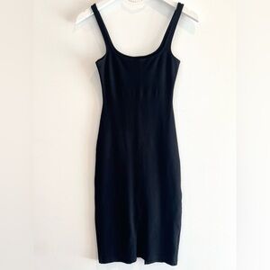 American Apparel Black Tank Midi Dress | Bodycon Minimal Classic | Size S